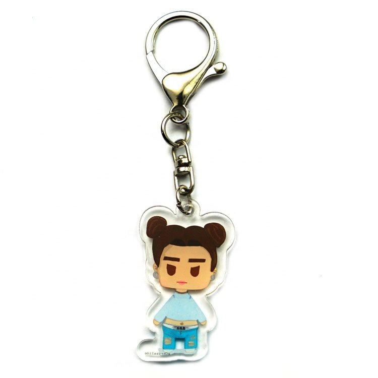 Cute Cartoon Anime Keychain Custom Key Chains Holographic Car Keytags Rings Charm Llavero Acrylic Keyring