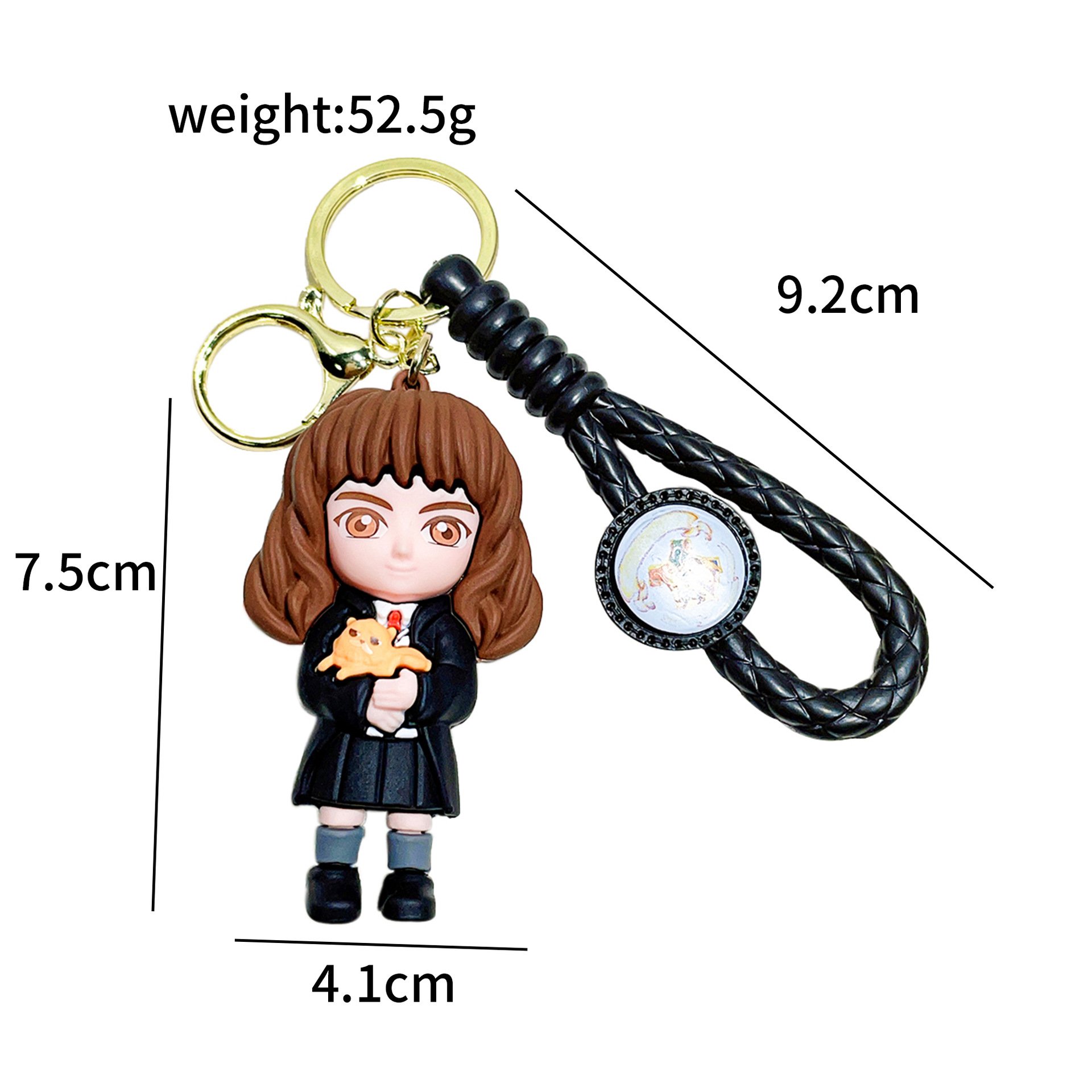 Harry Cute Cartoon Magic Academy Doll Key Chain Couple PVC 3D Soft Rubber Car Bag Pendant Gift Keychain With Hanging