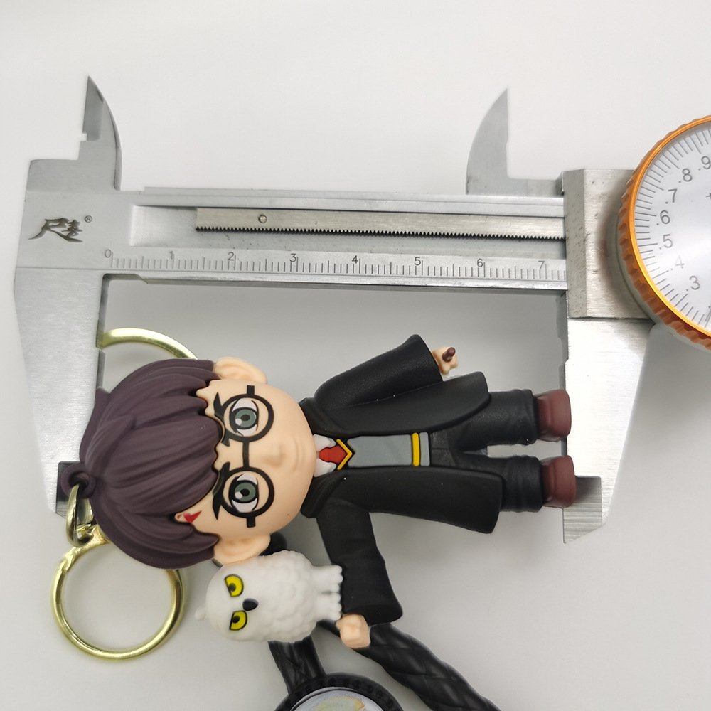 Harry Cute Cartoon Magic Academy Doll Key Chain Couple PVC 3D Soft Rubber Car Bag Pendant Gift Keychain With Hanging