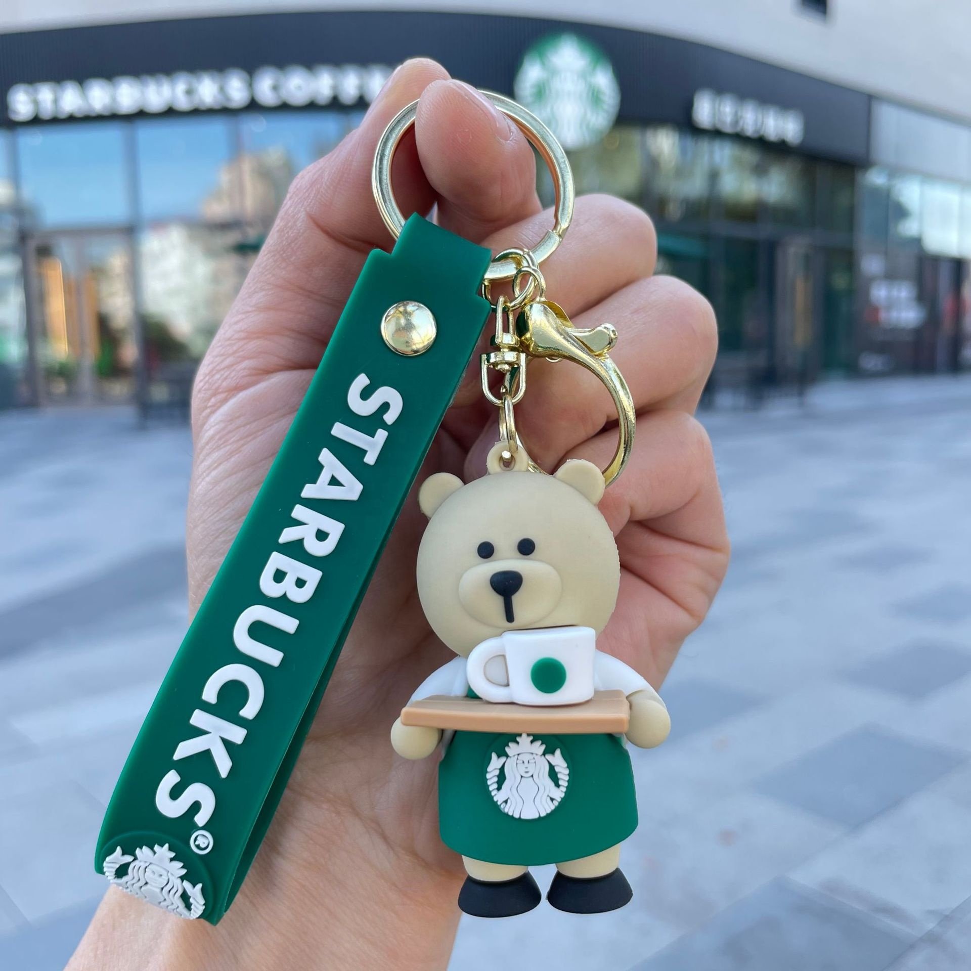 New Arrival Wholesale 3D Cartoon buck's cup Boba keychain luxury Cute Coffee Cup Rubber keychain Accessories for Bag