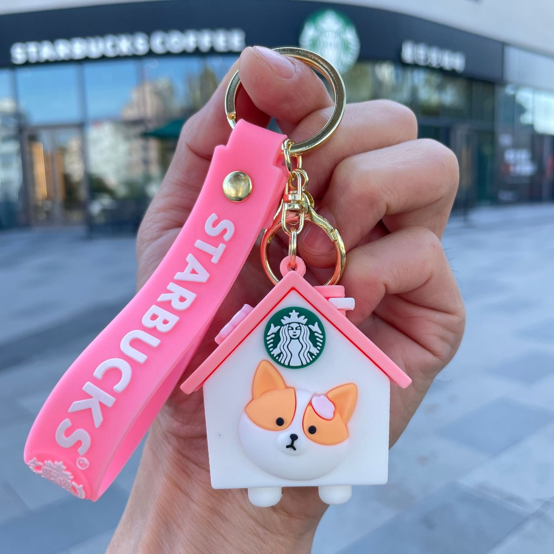 New Arrival Wholesale 3D Cartoon buck's cup Boba keychain luxury Cute Coffee Cup Rubber keychain Accessories for Bag