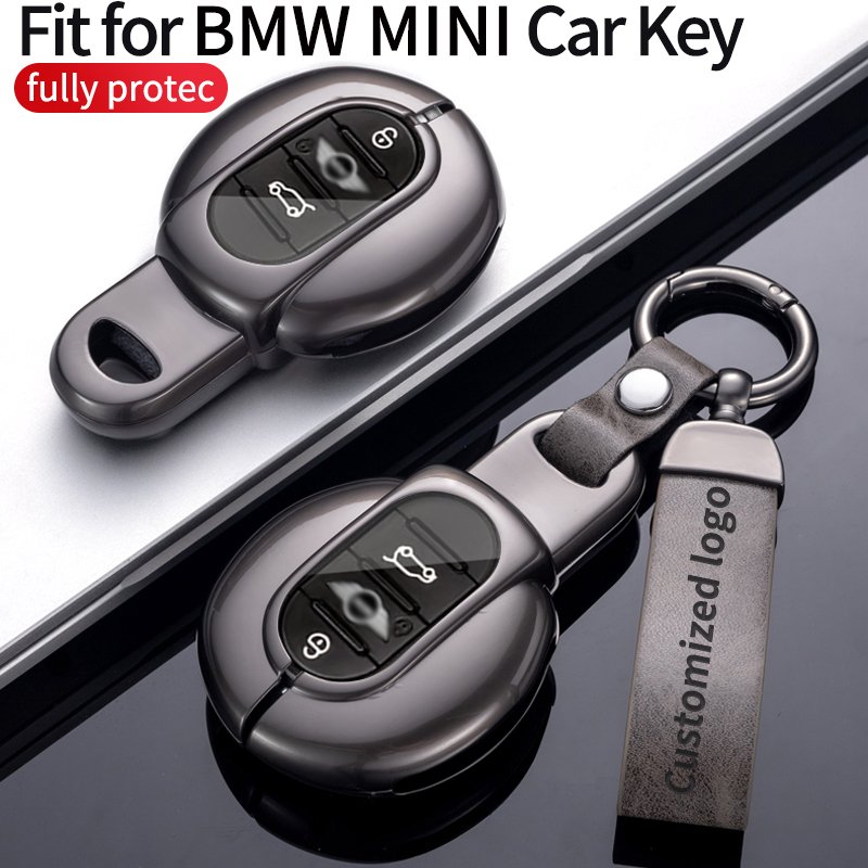 Leather Car Key Case Cover for BMW MINI COOPER S ONE JCW F54 F55 F56 F57 F60 CLUBMAN COUNTRYMAN Remote Fob Holder Shell Keychain