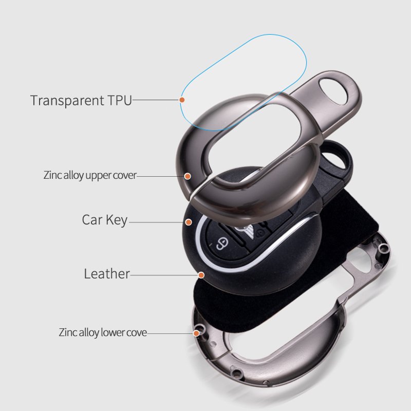 Leather Car Key Case Cover for BMW MINI COOPER S ONE JCW F54 F55 F56 F57 F60 CLUBMAN COUNTRYMAN Remote Fob Holder Shell Keychain