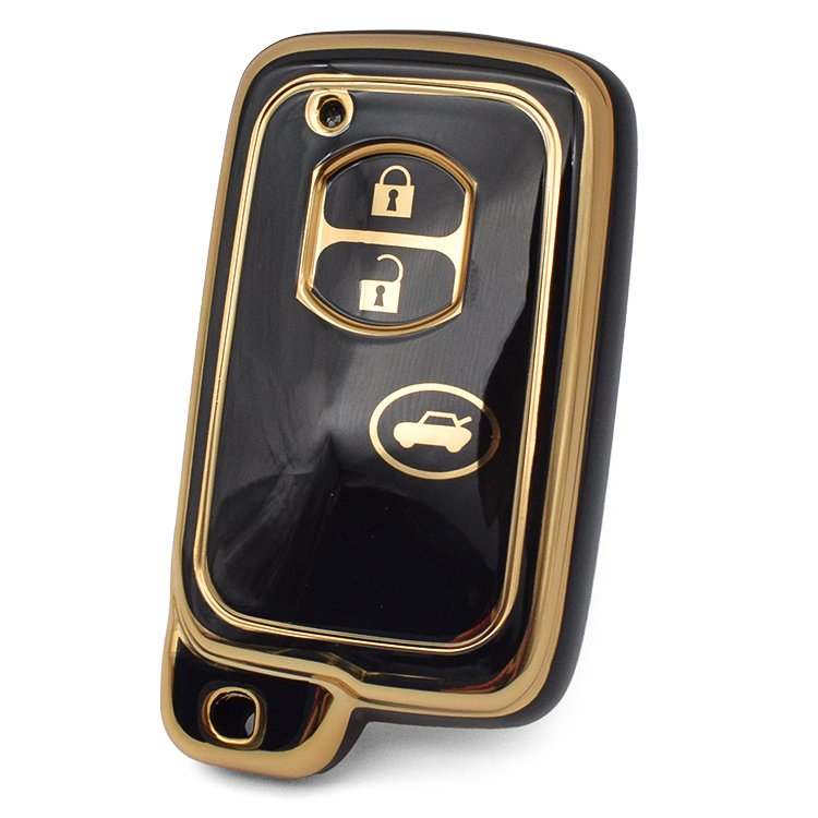 Golden lines 3 buttons TPU car key case for T-oyota car key cover TPU protector accessories
