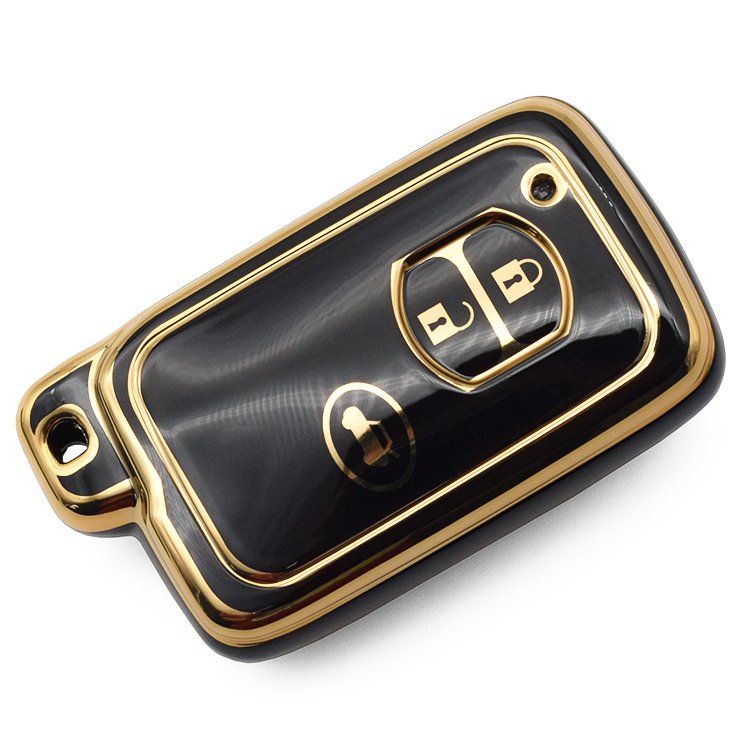 Golden lines 3 buttons TPU car key case for T-oyota car key cover TPU protector accessories