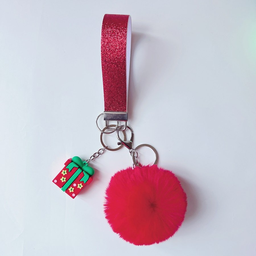 Cartoon Christmas gift cute Santa Claus Christmas tree key ring Bag car key chain self defense keychain accessories
