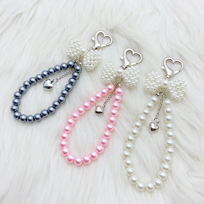 2024 Pearl Keychain Luxury Women Jewelry Shiny Pearl Bead Shell Phone Bag Backpack Charm Accessory Car Key Key Chain Pendant
