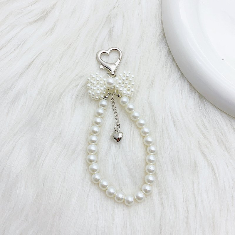 2024 Pearl Keychain Luxury Women Jewelry Shiny Pearl Bead Shell Phone Bag Backpack Charm Accessory Car Key Key Chain Pendant
