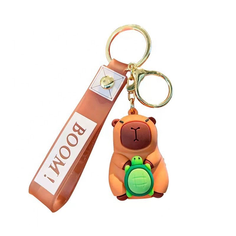 YUWEI Wholesale New Cartoon Capybara Doll Pvc Keychain Mini Car Bag Amine Keychains Pendant Gift