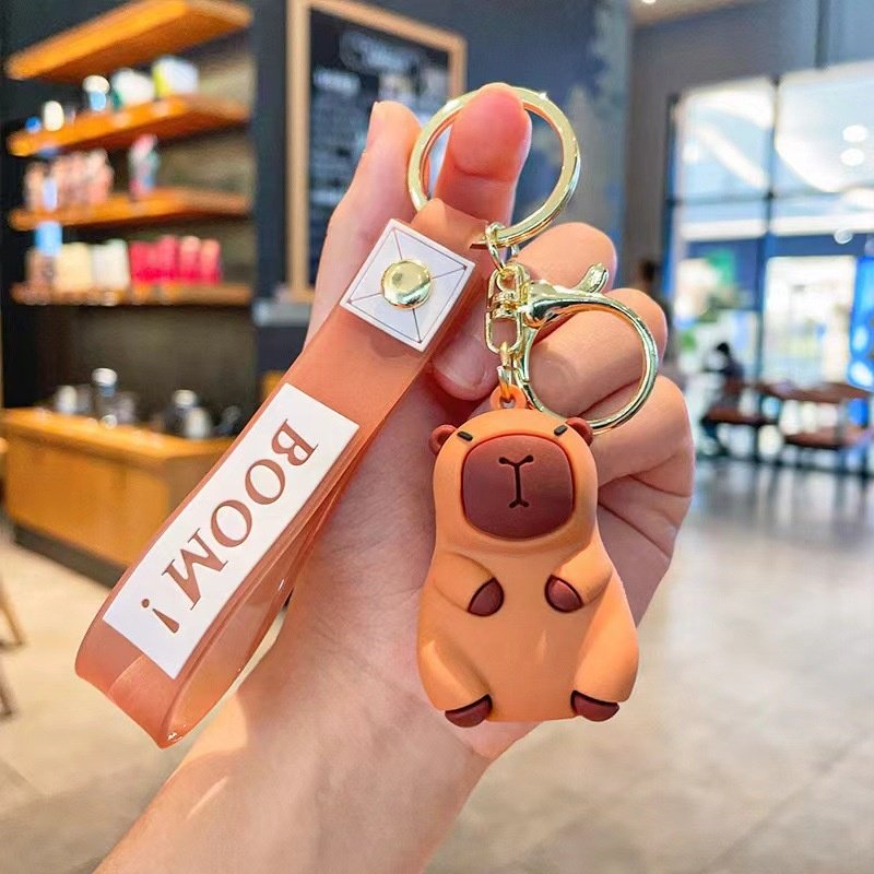YUWEI Wholesale New Cartoon Capybara Doll Pvc Keychain Mini Car Bag Amine Keychains Pendant Gift