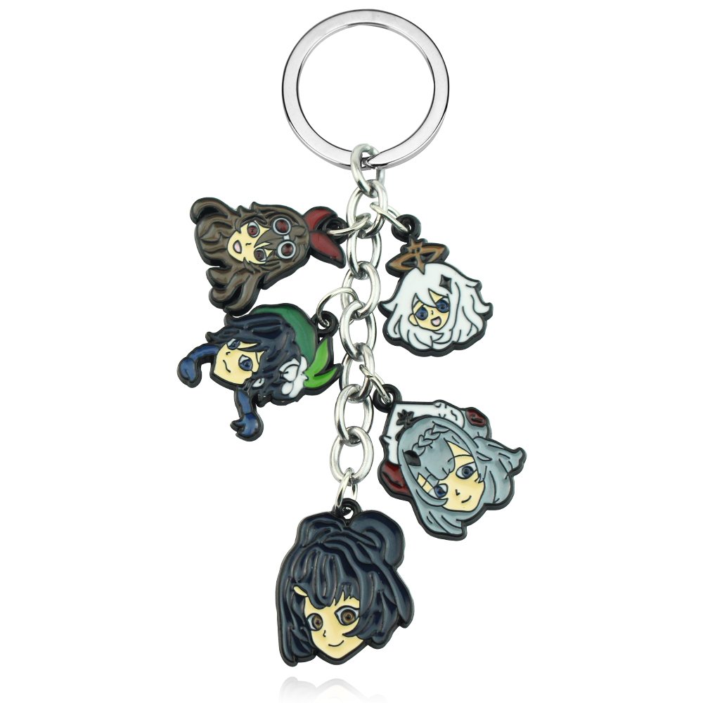 Game Anime Genshin Impact Keychain Cartoon Figure Hu Tao Barbatos Venti Pendant Key Chain Bag Accessories Car Key Ring Jewelry