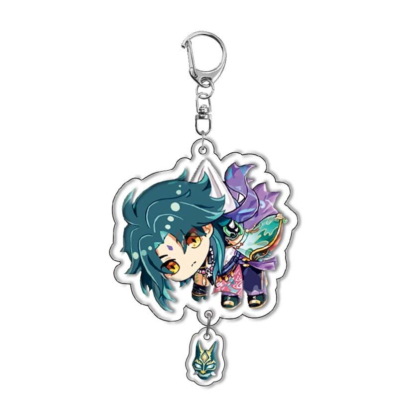Anime Genshin Impact Keychain Yae Miko Klee for Men Car Key Chain Women Accessories Cute Bag Pendant Key Ring Girl Gifts New