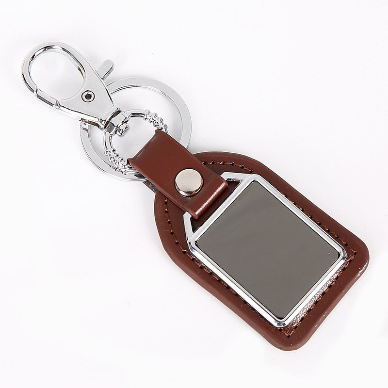 Custom Logo Car Brand Personalized PU Metal key Chains Zinc Alloy blank metal branded leather key holder