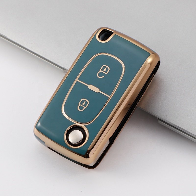 Wholesale Gold Edge TPU Car Key Case Cover For Peugeot 408 508 2008 3008 4008 5008 Car Accessories Key Holder