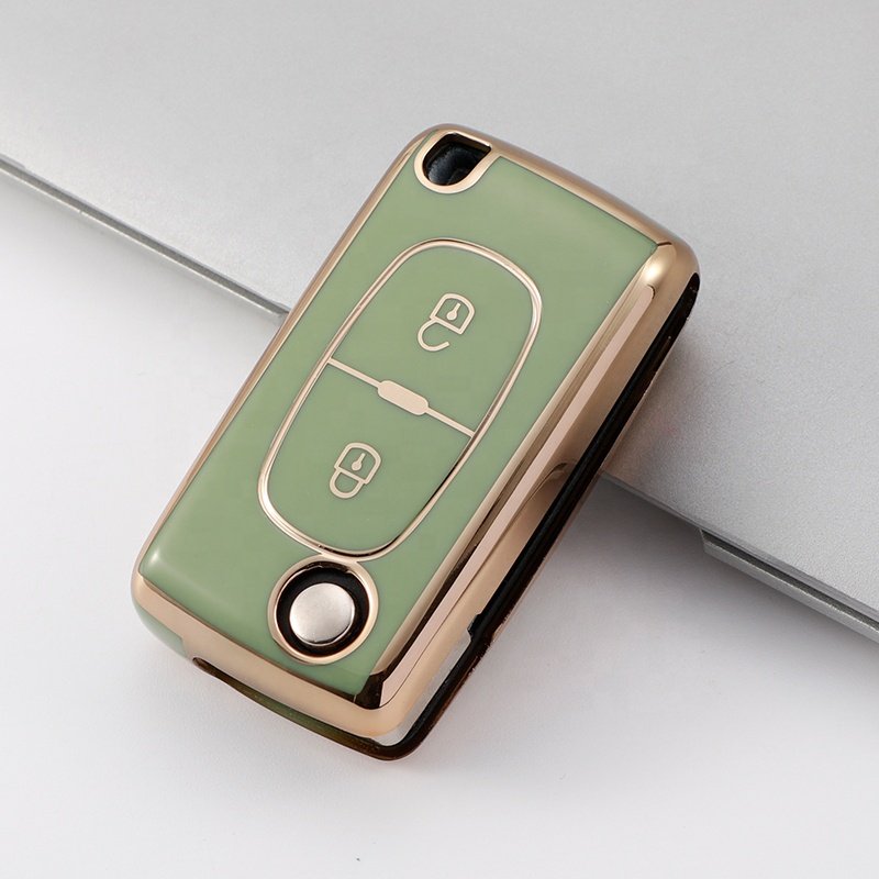 Wholesale Gold Edge TPU Car Key Case Cover For Peugeot 408 508 2008 3008 4008 5008 Car Accessories Key Holder