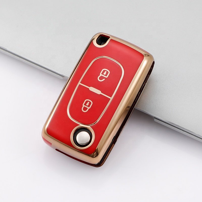Wholesale Gold Edge TPU Car Key Case Cover For Peugeot 408 508 2008 3008 4008 5008 Car Accessories Key Holder