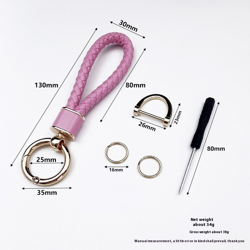 Fashion braided rope anti-loss key chain personality car key chain Cute women's bag key pendant