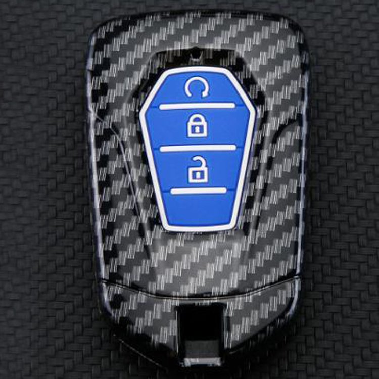 Truck 2 Button Car Accessories Key Cover Holder Shell Skin Fob Carbon fiber Car Key Case For Isuzu D Max Mu-x V-Cross