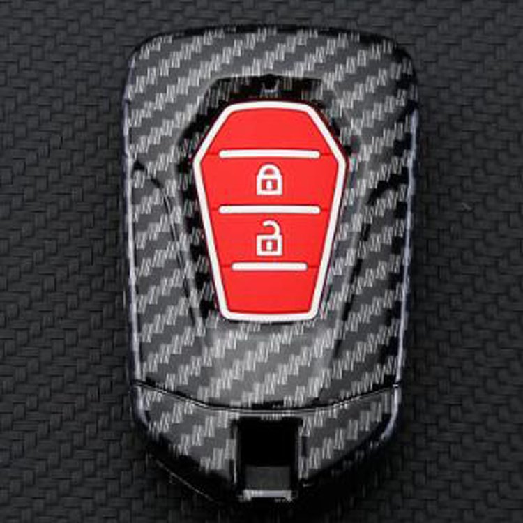 Truck 2 Button Car Accessories Key Cover Holder Shell Skin Fob Carbon fiber Car Key Case For Isuzu D Max Mu-x V-Cross