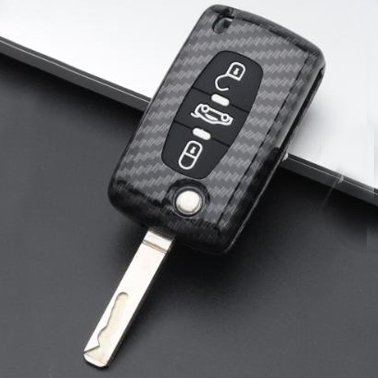 Truck 2 Button Car Accessories Key Cover Holder Shell Skin Fob Carbon fiber Car Key Case For Isuzu D Max Mu-x V-Cross
