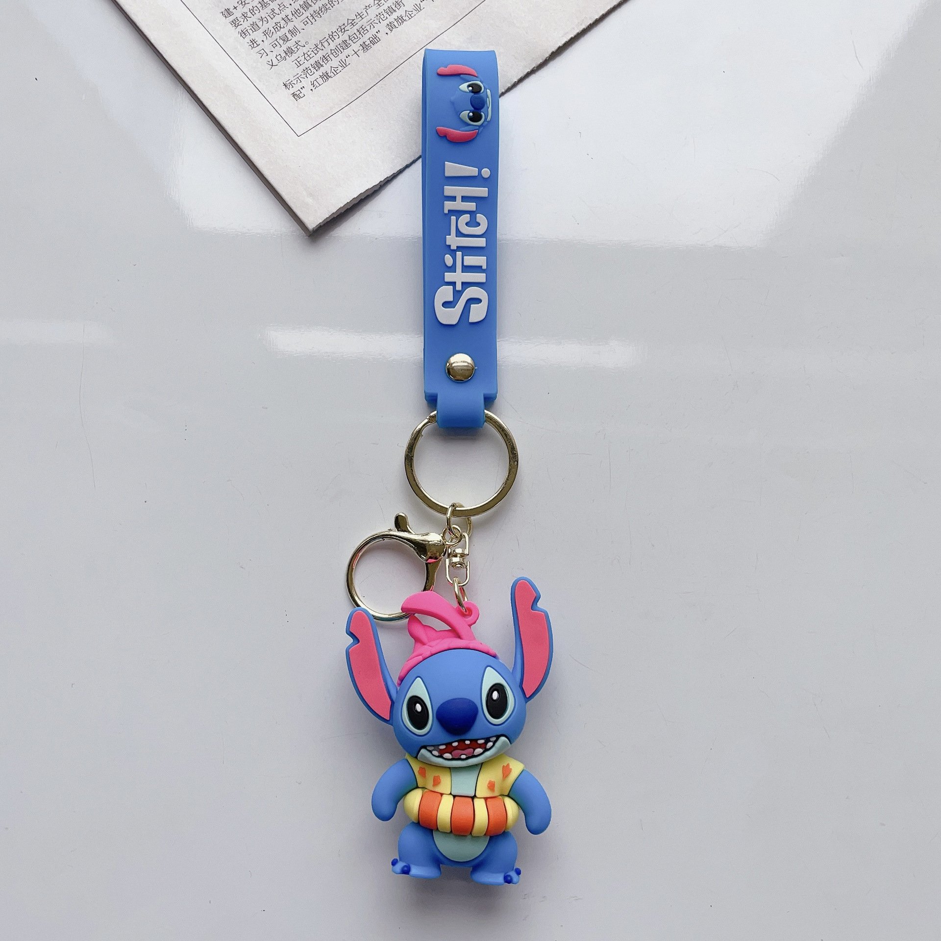 New Arrival Summer Style Car Keychain Pendant 3D Toy Stitch Cartoon Rubber Key Chain