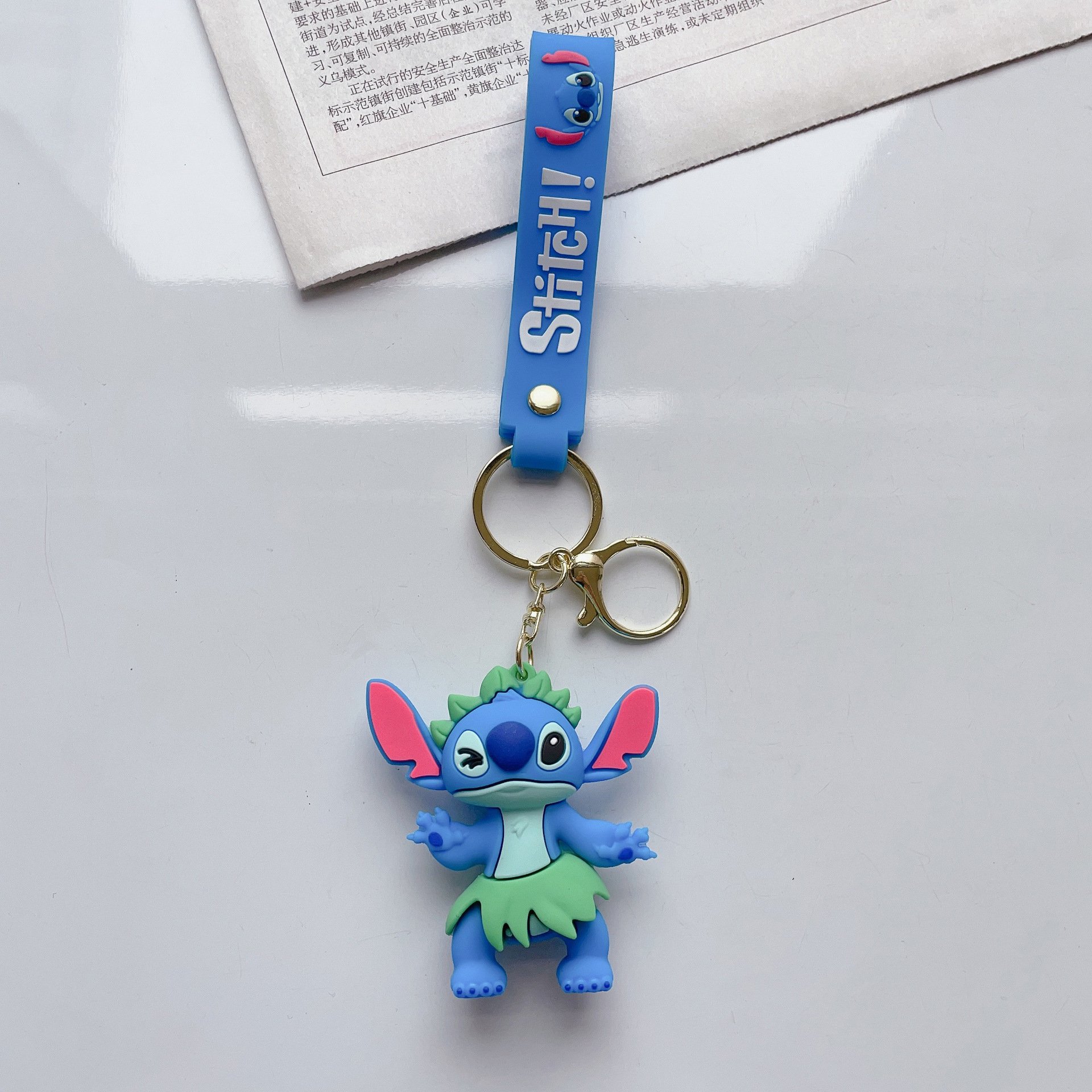 New Arrival Summer Style Car Keychain Pendant 3D Toy Stitch Cartoon Rubber Key Chain