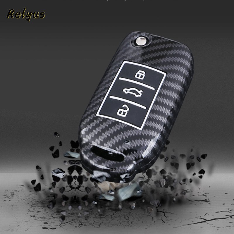 Carbon Fiber Silicone Car Key Cover Case For Roewe RX8 RX5 MG MG5 ZS GT GS MG3 MG6 MG7 EZS HS EHS ZS EV Accessories