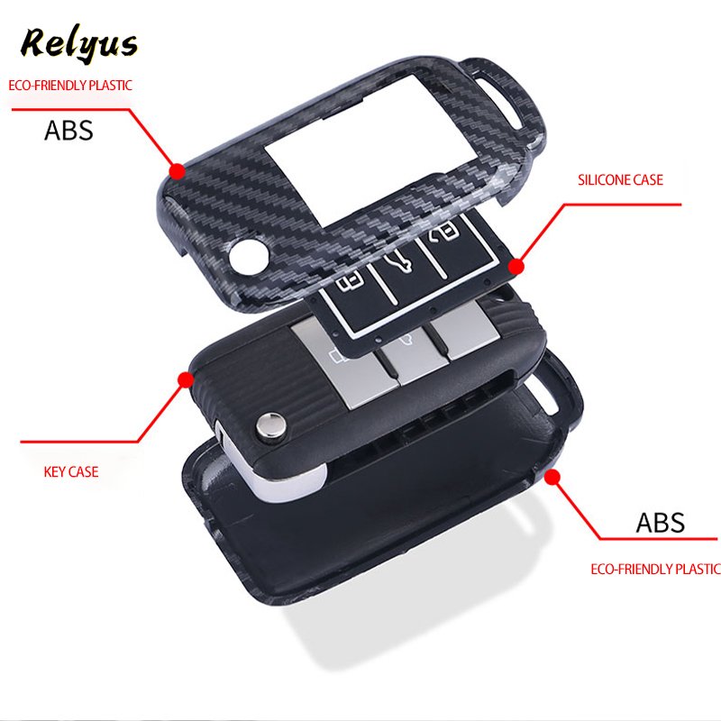 Carbon Fiber Silicone Car Key Cover Case For Roewe RX8 RX5 MG MG5 ZS GT GS MG3 MG6 MG7 EZS HS EHS ZS EV Accessories
