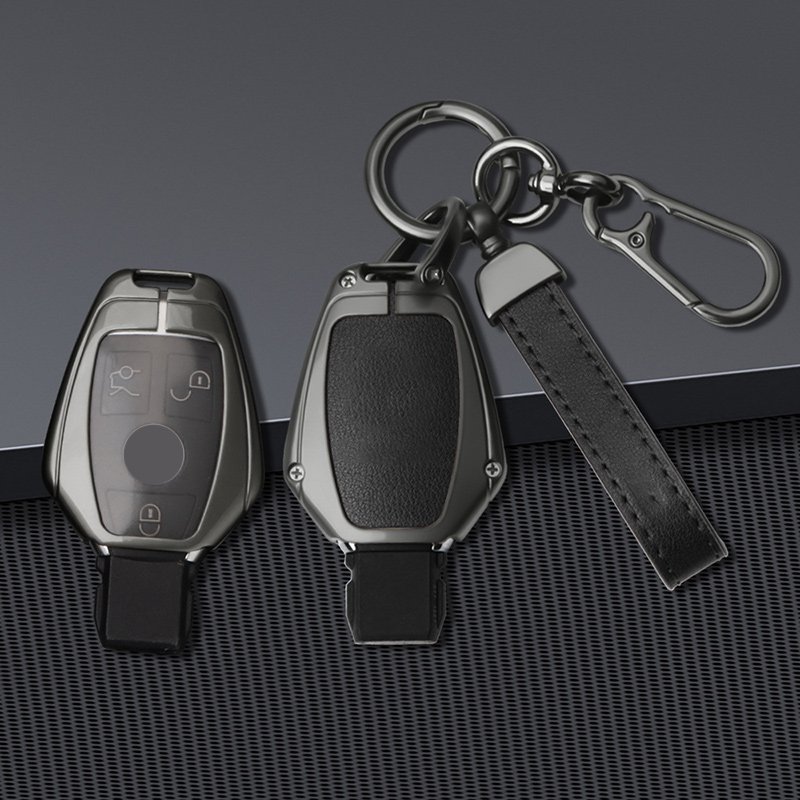 Leather Shell Car Key Case Cover Key Holder For Mercedes Benz SLK E113 A C E S W168 W124 W202 W203 ML350 ML500 1984-2004