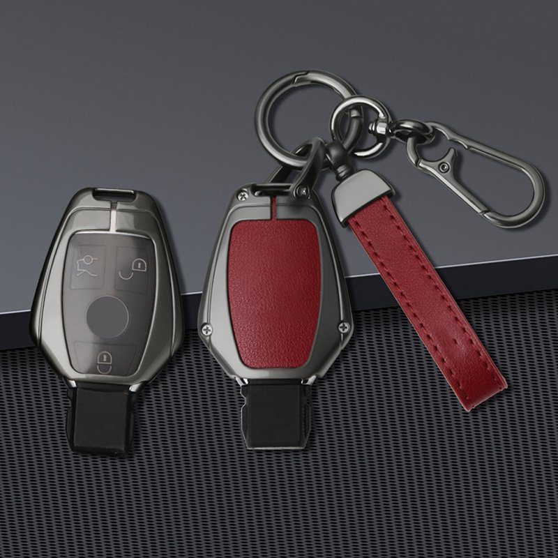 Leather Shell Car Key Case Cover Key Holder For Mercedes Benz SLK E113 A C E S W168 W124 W202 W203 ML350 ML500 1984-2004