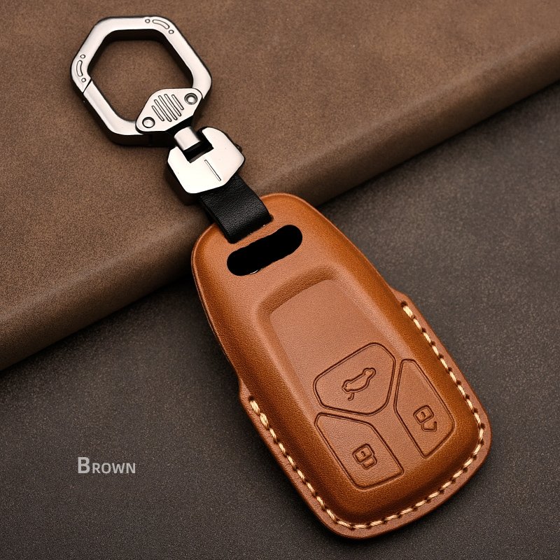 Luxury Leather Car Key Case Cover for Audi A4/A4L/A5/Q5/Q7/TT Stylish Key Protection Accessories