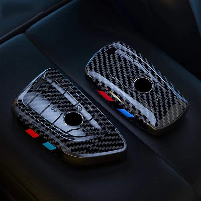 ABS Carbon Fiber Style Car Key Case Cover Shell Fob For BMW X3 X5 X6 F30 F34 F10 F20 G20 G30 G01 G02 G05 F15 F16 1 3 5 7 Series