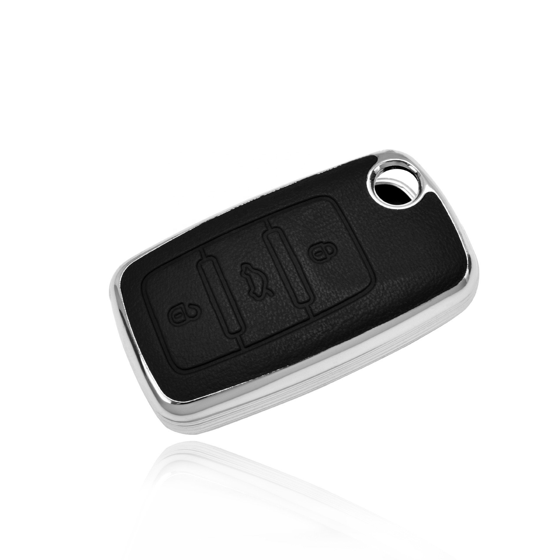 Swift Customizable Car Key Fob Case Genuine Leather Key Cover for VW Fits TPU Model