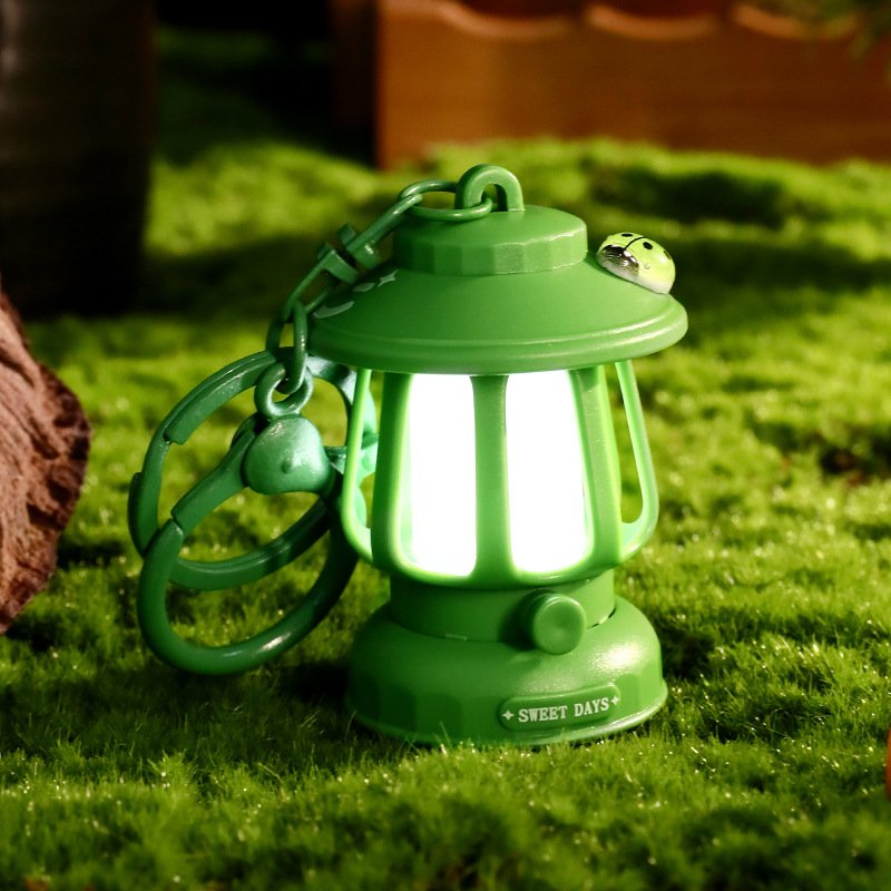 mini Retro Camping lamp Camping Light Small Lantern keychain for promotion gifts bag charm accessories