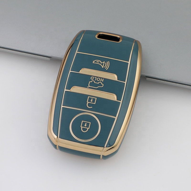 Gold Edge TPU Key Fob Cover Fit for Kia Optima Sorento Sportage Soul Forte Niro class car key case Accessories
