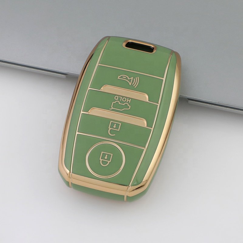 Gold Edge TPU Key Fob Cover Fit for Kia Optima Sorento Sportage Soul Forte Niro class car key case Accessories