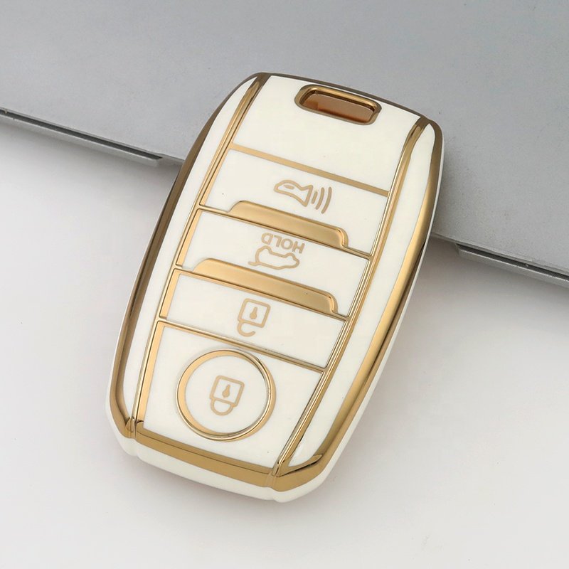 Gold Edge TPU Key Fob Cover Fit for Kia Optima Sorento Sportage Soul Forte Niro class car key case Accessories