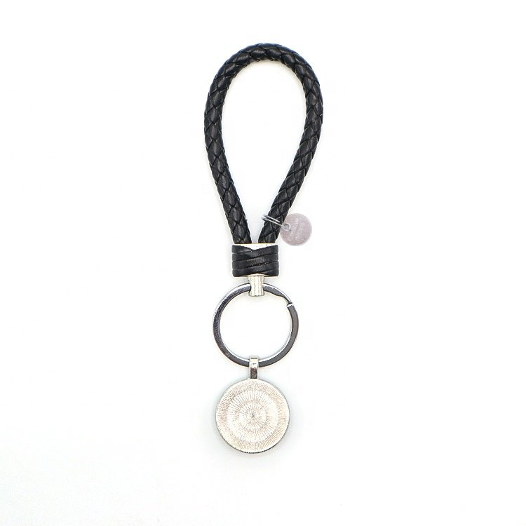 High quality photo custom oil painting wristlet woven lanyard metal pendant car door key chain