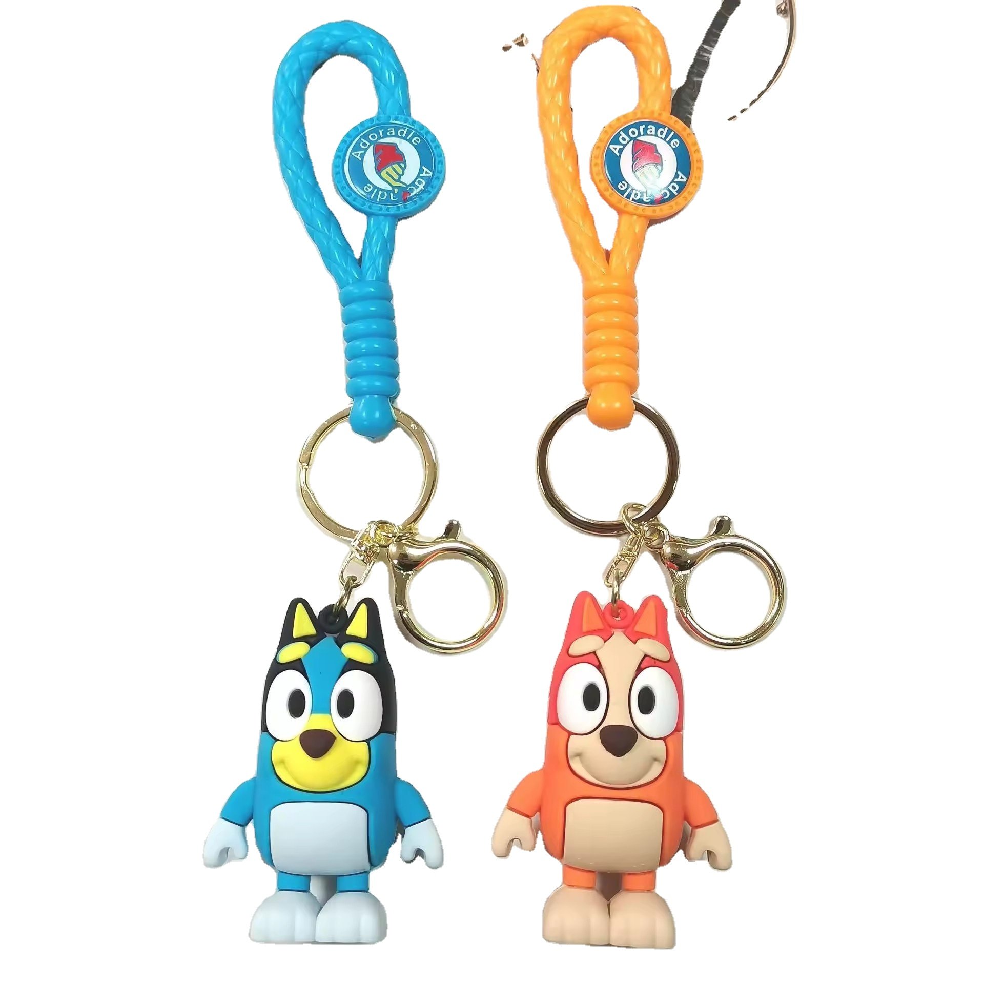 Wholesale 3D Cartoon Soft pvc Keychains Cartoon Dog Anime Rubber key chain accessories custom Logo keychain