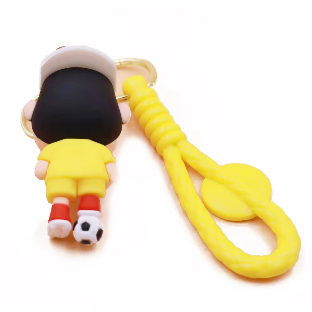 3D PVC keychains Japanese anime Cute football players 3D Doll Car Keyring Kids Gift Keychain Manufacturers wholesale