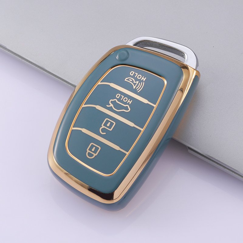 Gold Line TPU Key Fob Cover Fit for Hyundai Elantra Sonata Kia Forte Optima Spectra 3 button Protector car key case Accessories