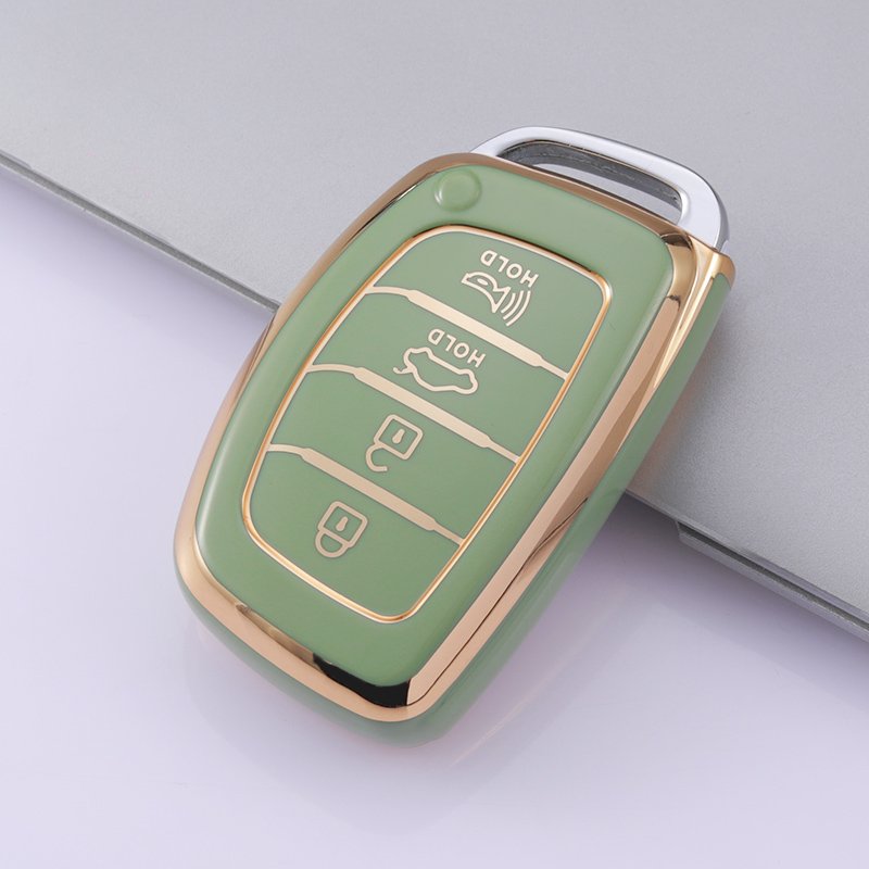 Gold Line TPU Key Fob Cover Fit for Hyundai Elantra Sonata Kia Forte Optima Spectra 3 button Protector car key case Accessories