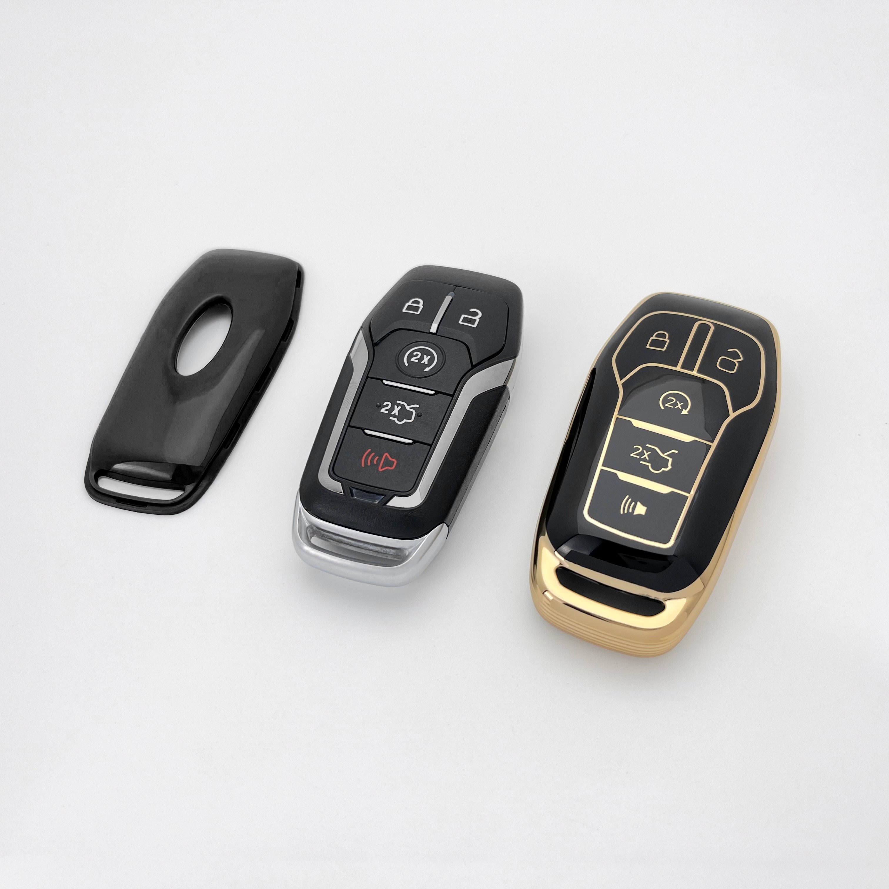 Fashion Plastic TPU Smart Car Key Cover Various Colors 3 Buttons Car Key Case Shell for Ford with Keychain