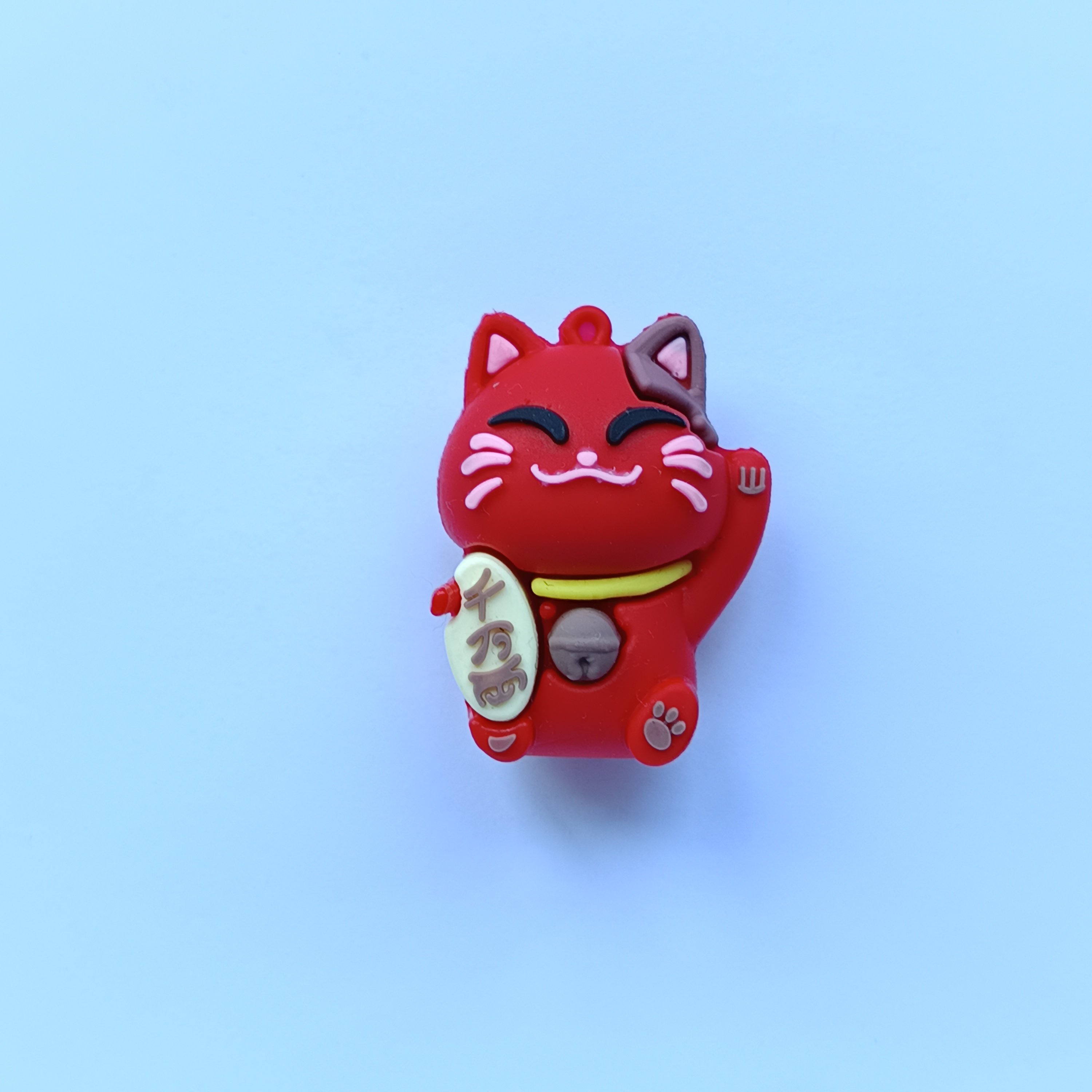 Factory Customization wholesale PVC cartoon cute animal Auspicious lucky cat keychain doll key ring accessories Car Pendant