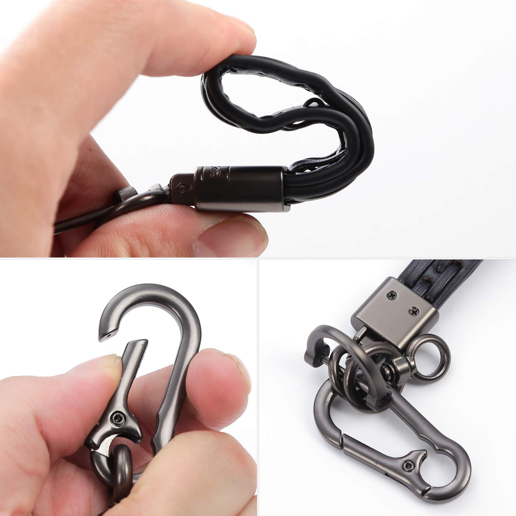 Carabiner Key Chain Clip Key Chain Super Fiber Keychain Key Ring Clip for Men Women with Wristlet