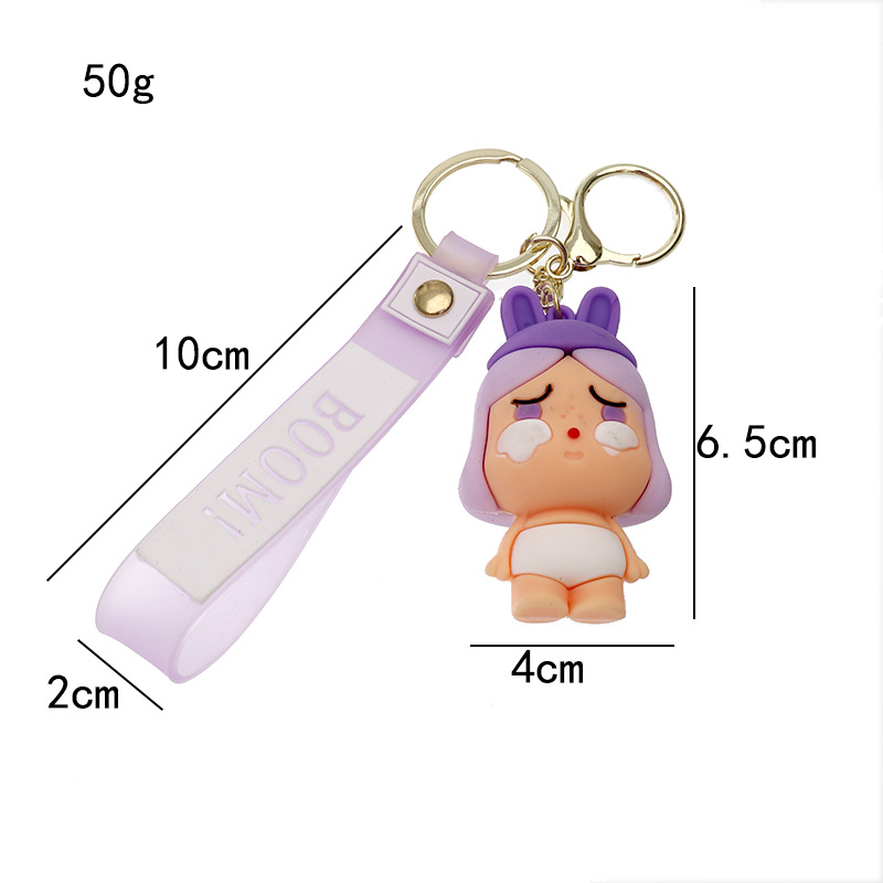 Factory new anime Keyring Doll Toys Cartoon Cute Little Sheep Silicone 3D KeyChain Accessories Gifts Large Mini Labubu keychain