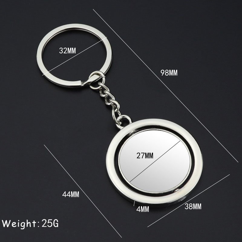 Wholesale Custom Rotatable Printing Logo car Keychain Accessories Promotional Metal Motel Luxury Blank Photo Keychain