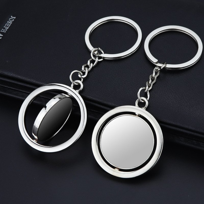 Wholesale Custom Rotatable Printing Logo car Keychain Accessories Promotional Metal Motel Luxury Blank Photo Keychain