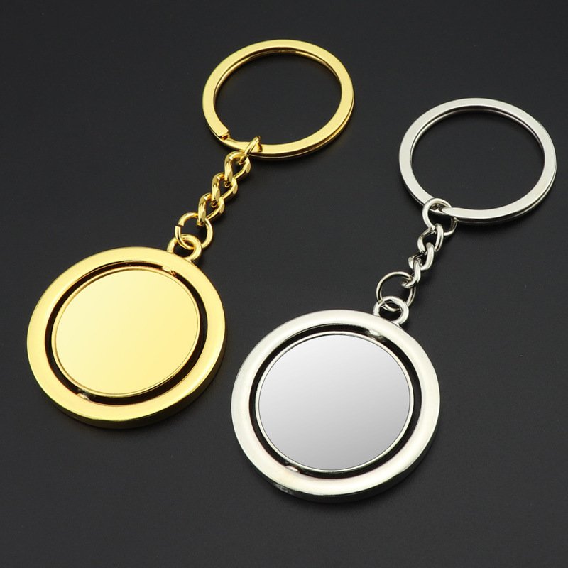 Wholesale Custom Rotatable Printing Logo car Keychain Accessories Promotional Metal Motel Luxury Blank Photo Keychain
