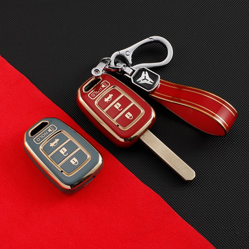 Key Fob Cover Case Fit for Honda Accord Civic CR-V HR-V Remote Holder Skin Protector Keyless Entry Sleeve Accessories